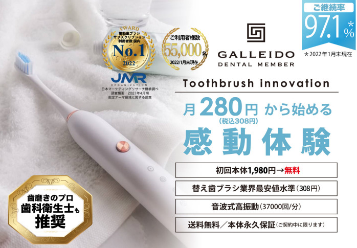 電動歯ブラシのサブスク「GALLEIDO DENTAL MEMBER（ガレイドデンタルメンバー）」